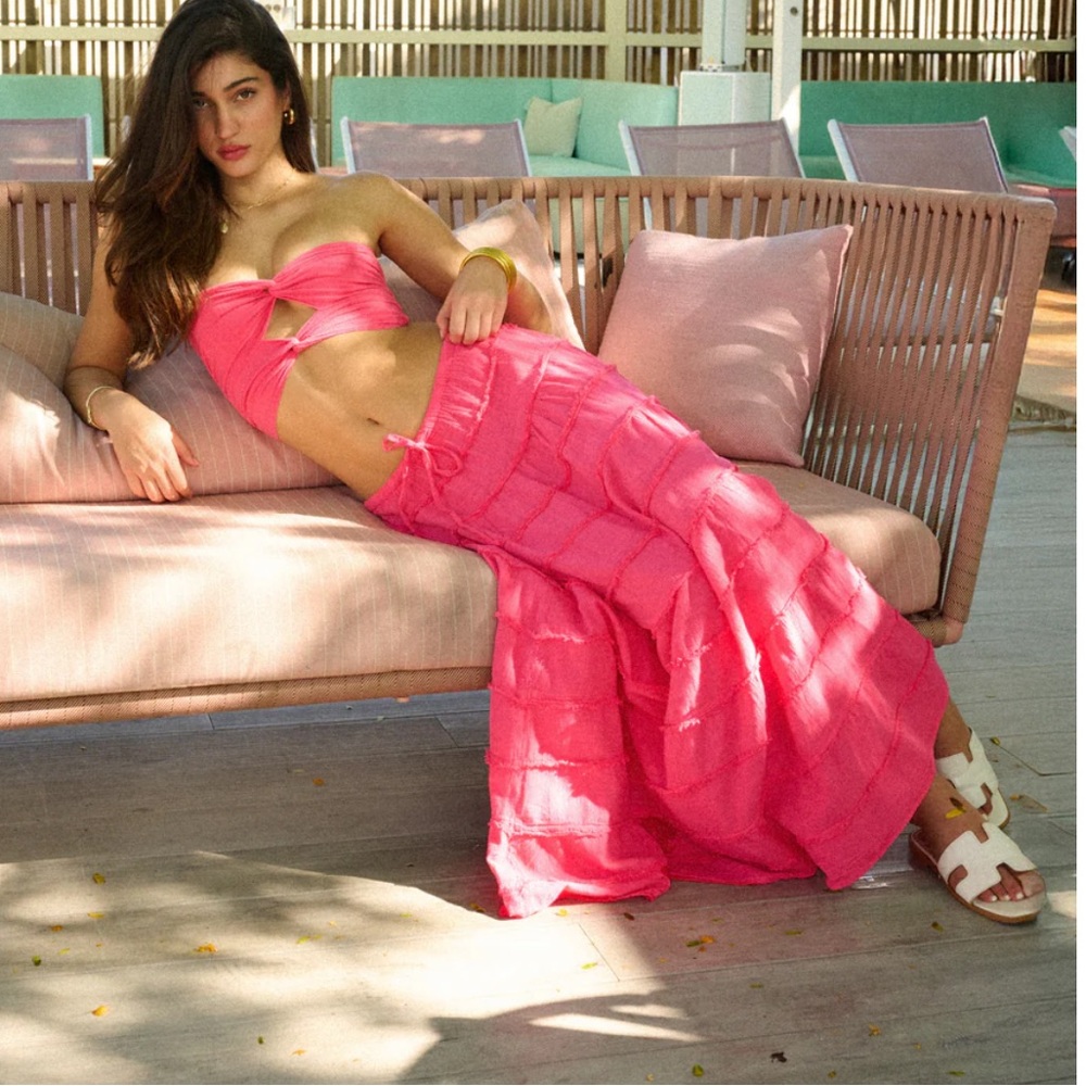 NWOT. Blanco by Nature Brielle Tiered Maxi Skirt. M